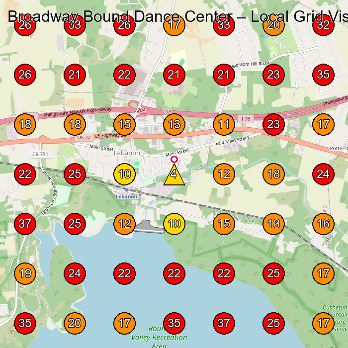 Broadway Bound Dance Center GeoGrid visibility map for Paving Contractor in Annandale